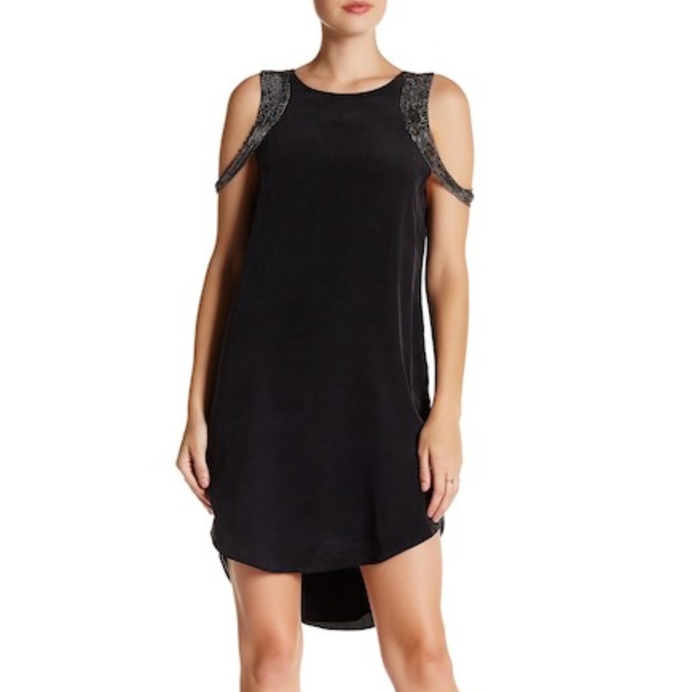 Haute Hippie Chain Embellished Silk Dress